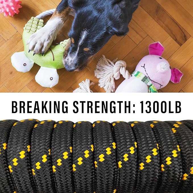 Diamond Braided Polypropylene Rope Nylon Rope Mix Thick Heavy Duty Ropes 1/2 inch 100ft High Strength Perfect for Clothesrope Camping Hiking and Other Outdoor Activities Black 100ft