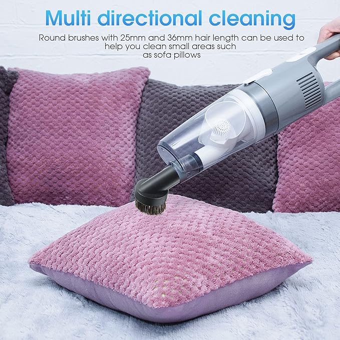 6 Pcs Vacuum Attachments Accessories VAC Attachments 1.25'' 25mm and 36mm Shop Round Dust Brush Vacuum Hose 5.9 Inch Floor Attachment Brush Replacement with 1-1/4 to 1-3/8 Inch Adapter(Simple Style)