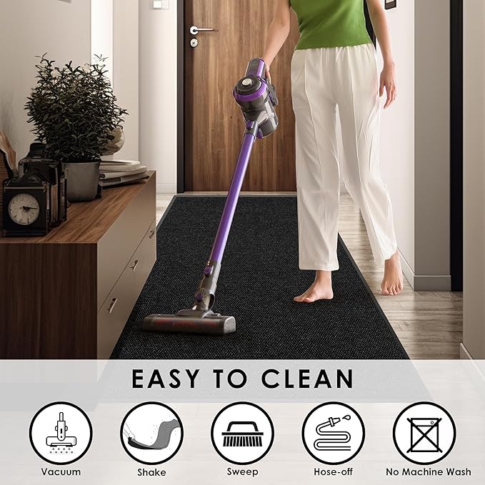 2′ x 43′ Front Door Mat Indoor Outdoor Entrance, Commercial Floor Mat Heavy Duty Dirt Trapper Entryway Doormat, Custom Size Non Slip Rubber Backing Welcome mat, Door Mat for High Traffic Area