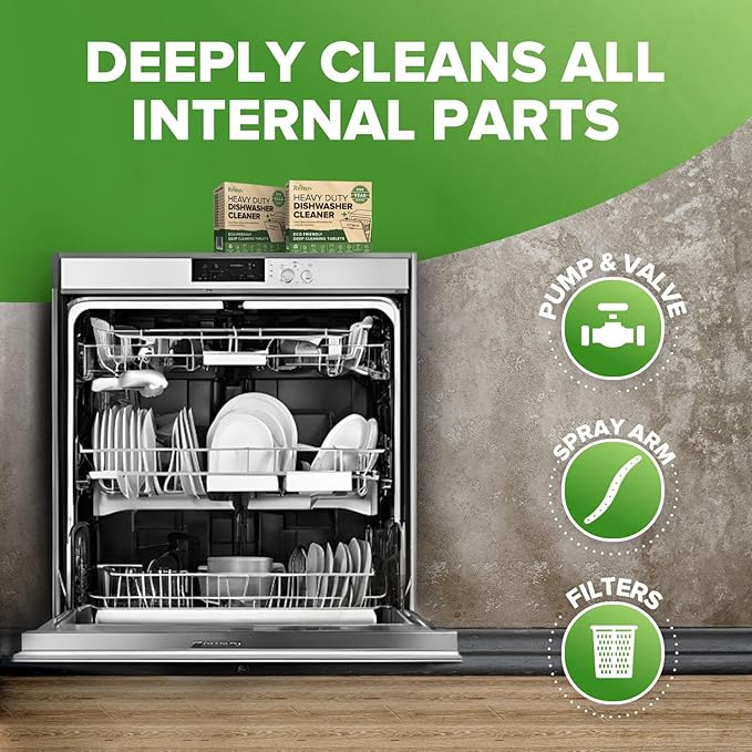 Renuv Washing Machine Cleaner + Dishwasher Cleaner Bundle - Heavy Duty Appliance Deep Cleaning, Descaling and Deodorizing