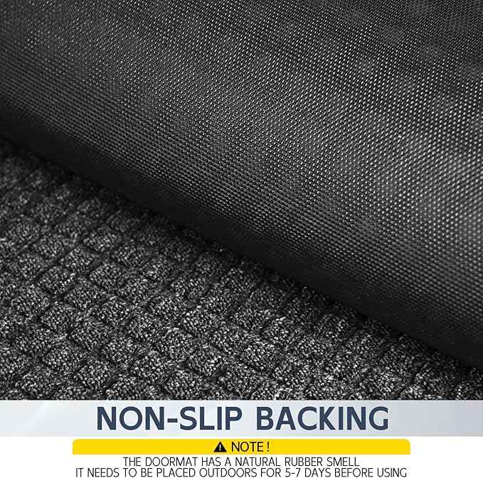 Indoor Outdoor Front Door Mats, 72" x 24" Rubber Backing Non Slip Durable Welcome Floor Mats for Patio, Garage Entrance, Stain and Fade Resistant Commercial Doormats for High Traffic