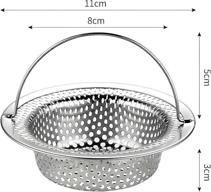 4 Pack Stainless Steel Sink Strainer Basket, Fine Mesh Drain Protector for Kitchen, Anti-Clog Rustproof Design, Dishwasher Safe Heavy Duty