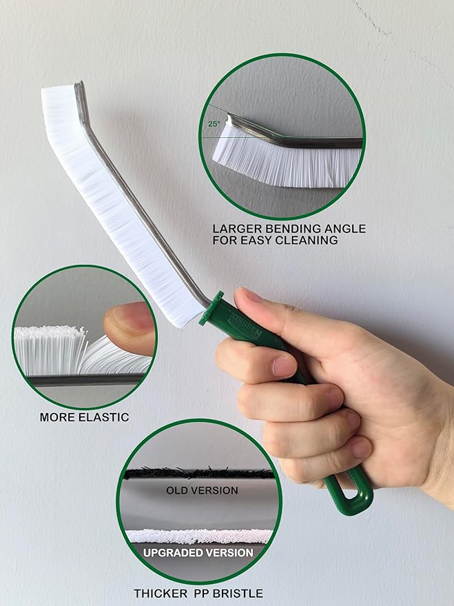 New Crevice Cleaning Brush, Hard-Bristled Washing Brush, Corner Edge Cleaning Brush, Multifunctional Gap Brushes for Kitchen countertop Surfaces, Windows Groove, Tiles & Faucets - 3PCS