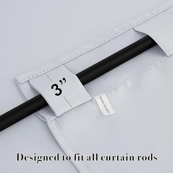 RYB HOME Room Darkening Kitchen Curtains 2 Panels Set,Thermal Insulated Small Window Treatment Heavy Duty Drapes Full Privacy Protection for Laundry Bedroom Bathroom, Greyish White, W42 x L63 inch