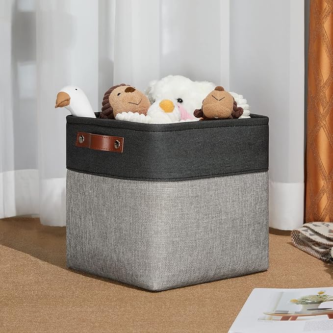 DULLEMELO 11x11 Cube Storage Bins for Cube organizer, Foldable Cube Storage Bins Baskets for Organizing Home Office Closet Shelves Toy Nursery,Fabric Cube Baskets Bin for Home organization