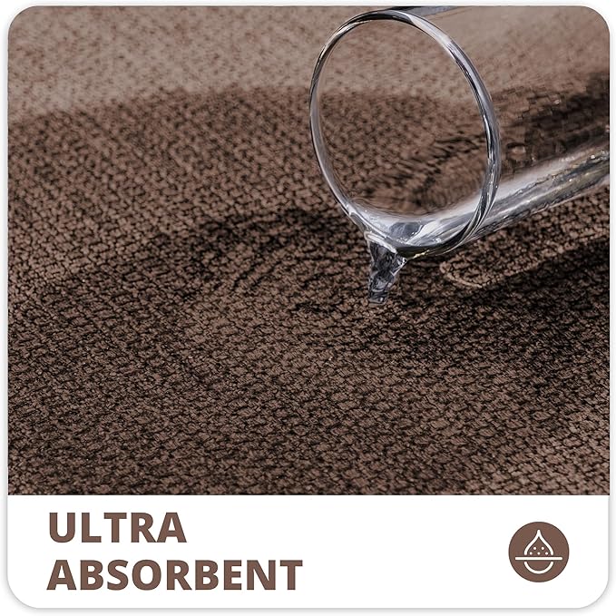 Bath Mat,Ultra Thin Bathroom Runner Rugs,Large Bath Mats for Bathroom,Quick Dry,Non-Slip,Machine Washable,Low Pile,Bath Rug,Shower Outside,Sink,Home Decor Accessories.Brown,1'9"x3'11"（21x47inch）