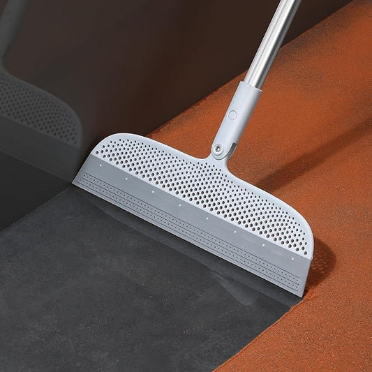 Magic Broom Floor Squeegee Pet Hair Remover, Silicone Squeegee Broom for Floor, 51.77" Long Handle for Carpet, Bathroom Tile, Hardwood, Fur,Garage, Liquid Spills, Fine Dust