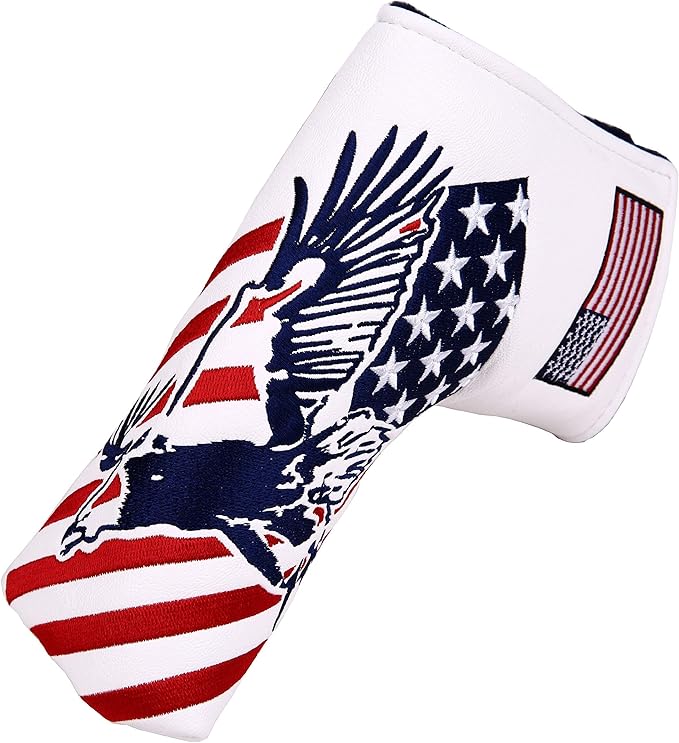 USA Flag and Eagle Golf Driver/Fairway Wood/Hybrid/Iron/Mallet Putter/Blade Putter Head Cover