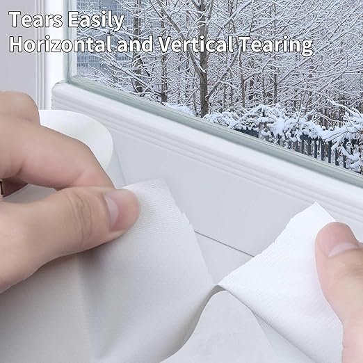 Duct Tape Heavy Duty Single Sided, Strong Adhesive High Strength, Waterproof Mesh Tape for Indoor and Outdoor Repairing Sealing Bonding, Easy Use Hand Tearable, 3.15 Inch x 33 Feet, White