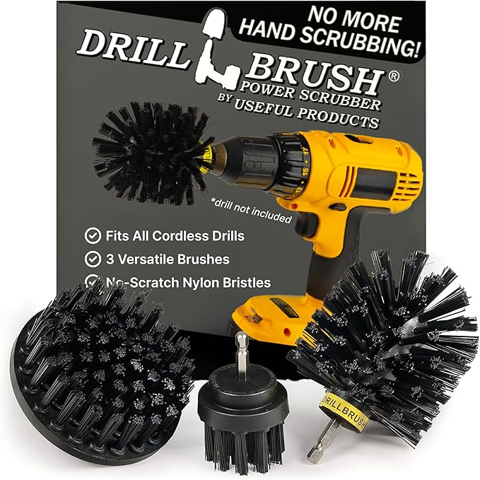 Cleaning Accessories Industrial Brushes - Baked on Food, Electric Smoker, Drill Brush Attachments for Stain and Rust Remover - BBQ Cleaning Kit Water Calcium Mineral | Electric Grill Brush for Drill