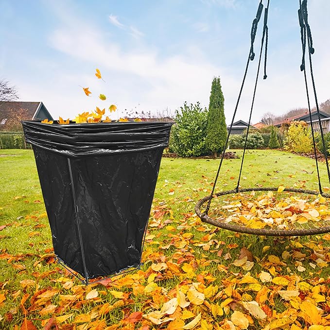 Metal Trash Bag Holder - Garbage Bag Holder Frame Holds 30-45 Gallon Plastic Bags-Multi-Use Outdoor Leaf Bag Stand for Yard Camping Garden Lawn Party Supplies (2pcs)