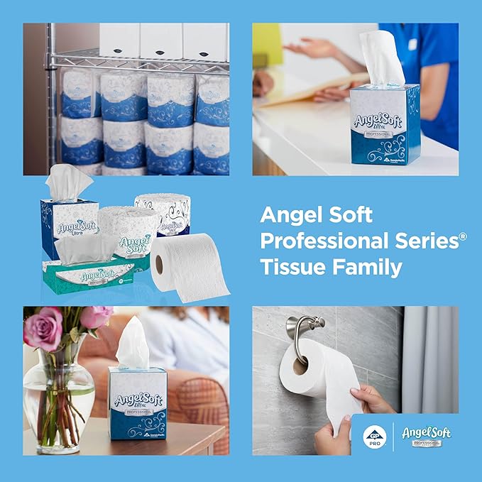 Angel Soft Professional Series 2-Ply Facial Tissue (46580), 96 Sheets, 36 Boxes, Bulk Pack, Ideal for Bathrooms, Meeting Rooms, Reception Areas