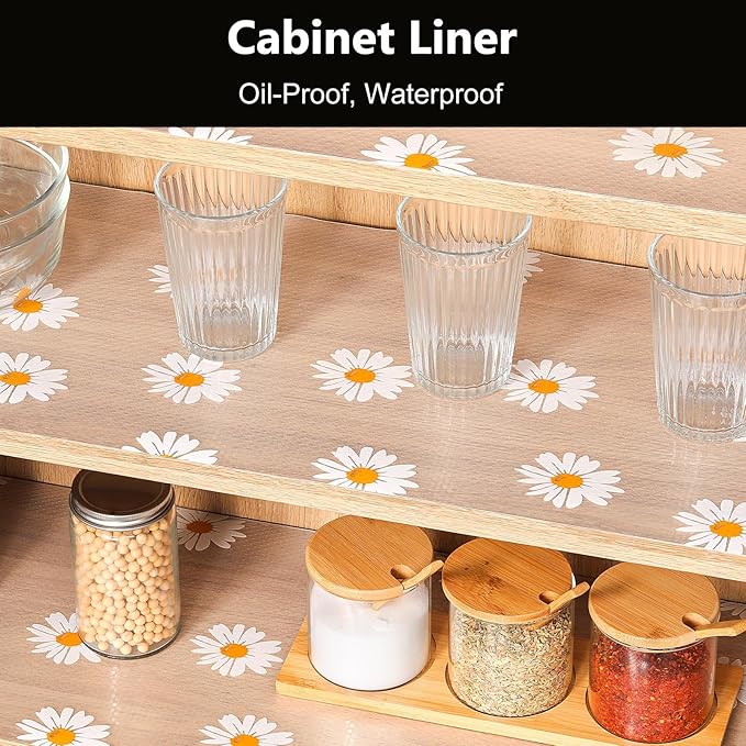INNOLITES Shelf Liners for Kitchen Cabinets – Drawer Liner Waterproof & Oil-Proof, Non-Adhesive EVA Mat – Durable & Washable – for Shelves, Cupboard, Dresser 23.6" x 360"
