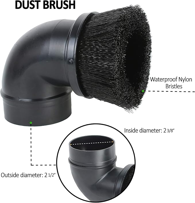 Shop Vac Accessories 2 1/2 inch Attachments (2.5 Wet Dry Vac Accessories - Floor Brush, Dust Brush, Crevice Tool for Shop Vac (3-Pack Attachments)