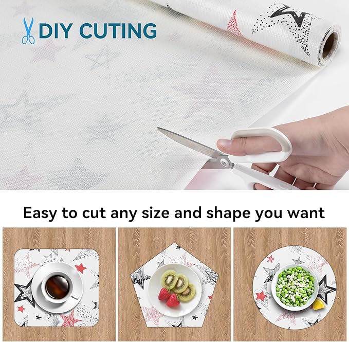 Shelf Liner 18" W x 288" L Non Adhesive Kitchen Drawer Liner, Waterproof Shelf Liner Durable Anti-Slip for Kitchen Cabinets