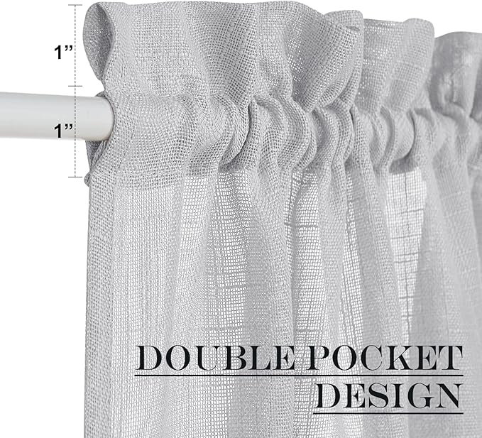 NICETOWN SidelightCurtains 72 Inches Long for Door Windows Linen Privacy Protect Light Filtering French Door Side Curtain Panels Bonus Adjustable Tie Back, 12x72 Inch Length, 1 Panel, Dark Grey
