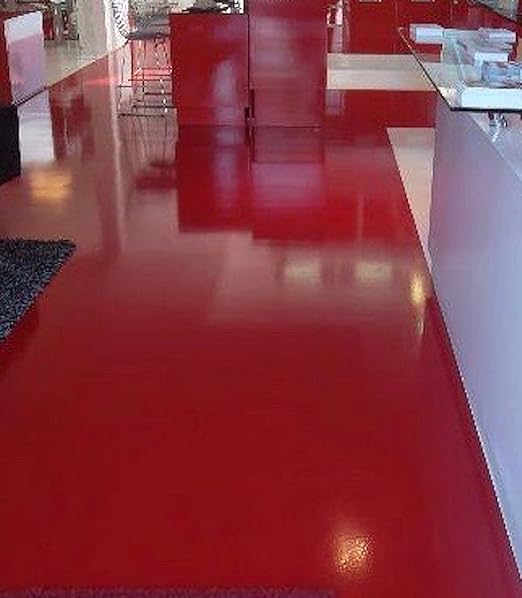 Coloredepoxies 10009 Red Epoxy Resin Coating Made with Beautiful and Vibrant Pigments, 100% solids, For Garage Floors, Basements, Concrete and Plywood. 3 Quart Kit