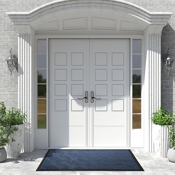 Yimobra Extra Large Door Mat 60x32, All-Weather Waterproof Non-Slip Welcome Matt Outdoor, Heavy Duty Non Slip Doormat for Entryway for Patio and Garage Indoor, Easy Clean, Blue