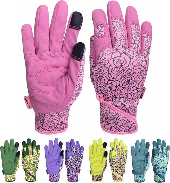 Thorn Proof&Puncture Resistant Gardening Gloves with Grip,Garden Gloves for Women, Leather Work Gloves,Gifts