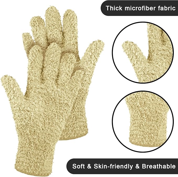 Patelai 3 Pairs Microfiber Plant Dusting Gloves Leaf Cleaning Gloves for Indoor Plants, Blinds, Furniture, House(Small,Pink, Nude, Light Purple)