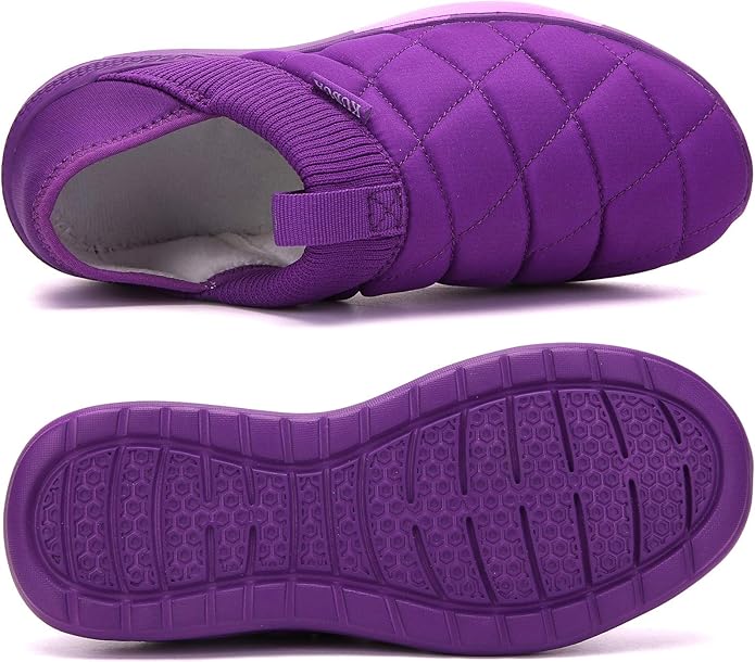 KUBUA Slippers for Men and Womens Indoor House Shoes Plush Slip on Outdoor Garden Loafers