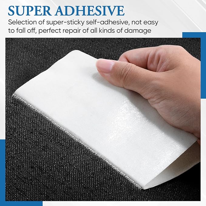 Canvas Repair Patch 5.5 x 8 Inches 6Pcs Self-Adhesive Waterproof Canvas Patch Kit for Repairing Tents,Sofas,Boat Covers,Camping Chair,Awnings,Car Seats. (Black)