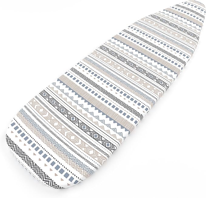 Encasa XO Ironing Board Cover and Pad 54"x15" - Thick 3mm Felt Padding, Drawstring Tightening & Lock, Easy Fit, Scorch & Stain Resistant, Fits Standard Large Ironing Board - Aztec