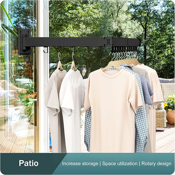 Clothes Drying Rack Wall Mounted,Drying Rack Clothing,Laundry Drying Rack,Wall Mount Clothes Hanger Rack,Laundry Rack Folding,Retractable Clothing Rack,Collapsible Clothes Hanging Rack