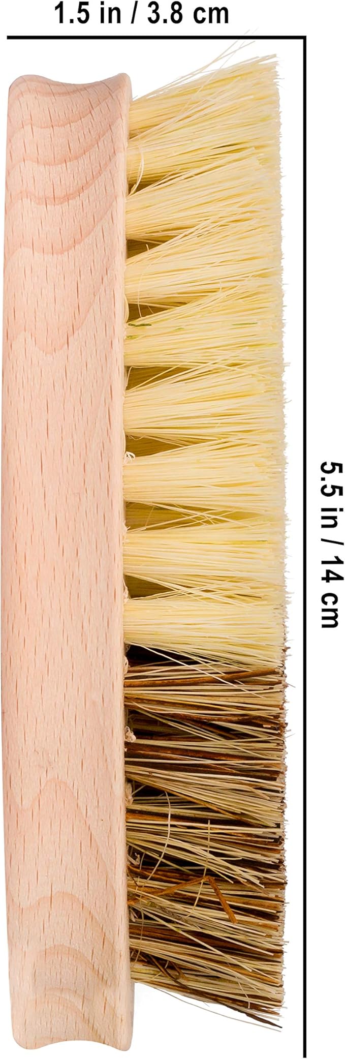 REDECKER Hard and Soft Side Vegetable Brush - Beechwood Handle - 2 Different Bristle Strengths for Cleaning Delicate or Tough-Skinned Vegetables, 5-1/4 inches - Vegetable Scrubber, Made in Germany