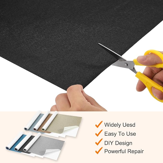 Repair Patches Repair Tape Self-Adhesive DIY Repair Patch Linen Gear Patch for Sofa, Furniture, Chair, Clothing,Tents,35x79 Inch,Light Brown