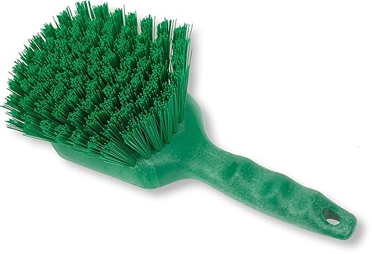 SPARTA 40541EC09 Plastic Scrub Brush, Utility Brush, Kitchen Brush With Hanging Hole For Cleaning, 8 Inches, Green