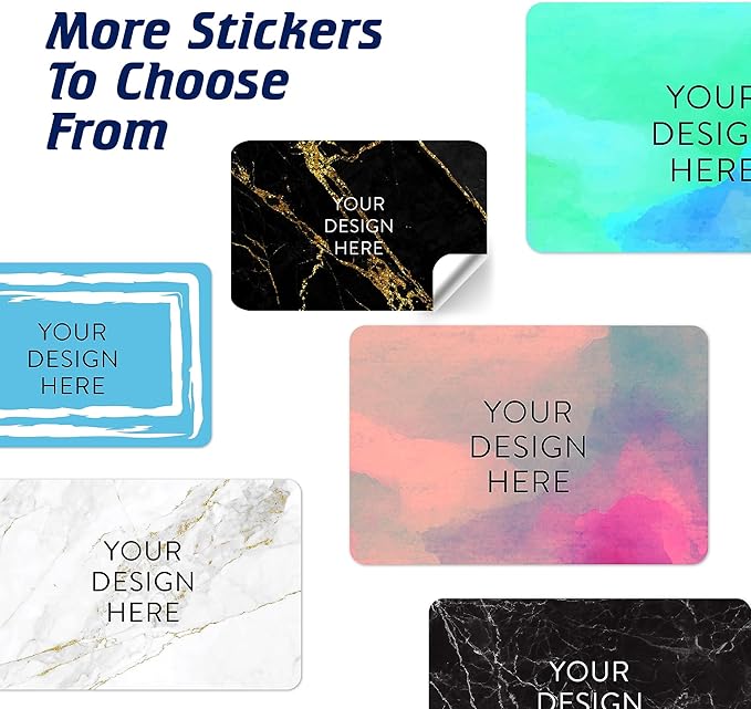 100 Custom Vinyl Stickers - Upload Your own Image, Text, Design, Logo - Personalized Logo Labels for Handmade, Packaging, Bottle, Jars, Candle, Brand Stickers (Black Gold Marble, 6x4)