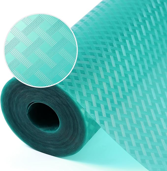 Blue Shelf Liners for Kitchen Cabinets Refrigerator Liners Waterproof & Oil-Proof Kitchen Cupboard Liner Drawer Mats EVA Material Non Adhesive Washable Fridge Liner for Shelves 35.4 x 236.2 Inches