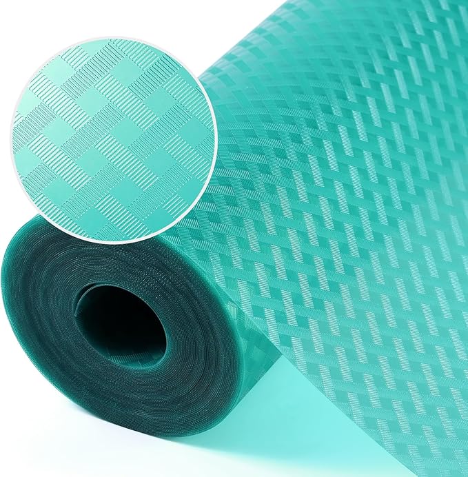 Blue Shelf Liners for Kitchen Cabinets Refrigerator Liners Waterproof & Oil-Proof Kitchen Cupboard Liner Drawer Mats EVA Material Non Adhesive Fridge Liner for Shelves 17.5 x 236.2 Inches