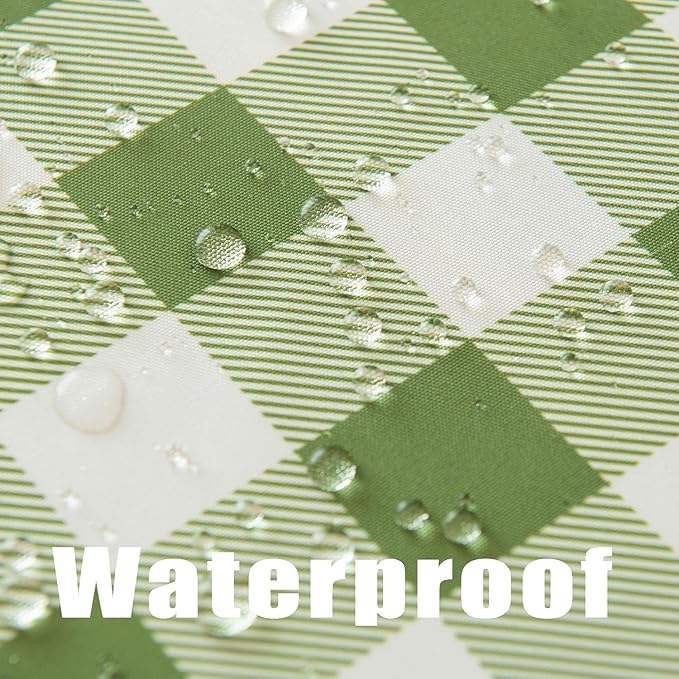Waterproof Plaid Tablecloth Fabric - Round 58 Inch Classic Gingham Checker Table Cloth for Indoor/Outdoor Use - Buffalo Table Cover for Picnics, BBQs, and Parties