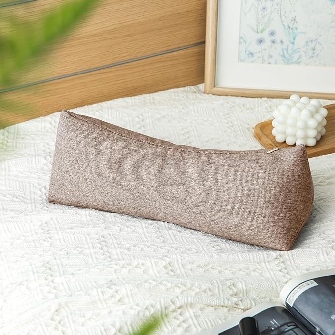 Buckwheat Neck Support Pillow Cervical Neck Cylinder Bolster Pillow,Buckwheat Hulls Adjustable Roll Pillow,Neck Pain Relief for Back and Side Sleepers Round Pillows for Lunch Break Brown, 6*15 inch