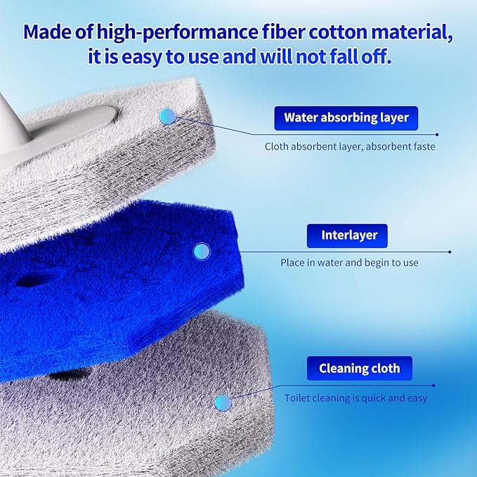 Disposable Toilet Bowl Brush with 36 Toilet Wand Refills Pads Replacement Heads, Toilet Cleaning Stick,Toilet Bowl Cleaner Wands Holder and Set, Toilet Cleaning System Starter Kit