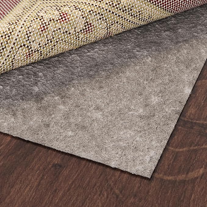 Ottomanson 3' x 11' Non-Slip Rug Pad Gripper 1/4 Inch Thick Dual Surface Felt + Rubber Gripper - Safe for All Floors, Brown