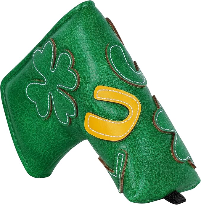Golf Headcovers Golf Club Head Covers Four Leaf Clover Good Luck Charm - Clover Style Premium Leather Driver Fairway(FW) Wood Hybrid(UT) with Number Tags