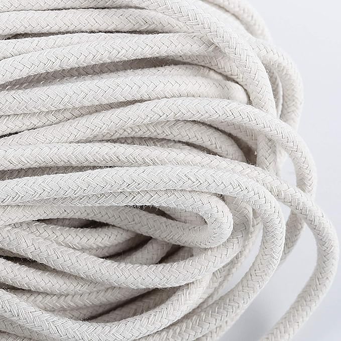 ZOENHOU Cotton Rope, 328 Feet, White, Natural, Clothesline, Strong, Laundry Line, DIY Crafts, Art Projects, Garden Decor