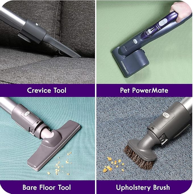 Kenmore 600 Series Pet Friendly Lightweight Bagged Canister Vacuum with Pet PowerMate, Pop-N-Go Brush, 2 Motors, HEPA Filter, Aluminum Telescoping Wand, Retractable Cord and 4 Cleaning Tools, Purple