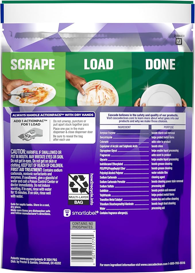Cascade Platinum Plus Dishwasher Pods, Dishwasher Detergent, Dish Detergent Soap, Fresh, 19 Count
