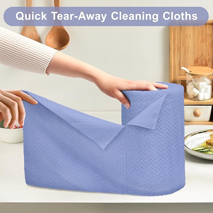 LIVOS Microfiber Cleaning Cloth Roll - 80 Pack, Reusable Paper Towels, Microfiber Towels for Cars, Super Absorbent Lint Free Cleaning Rags for House, Kitchen, Window-Light Purple, 11.5"x11.5"