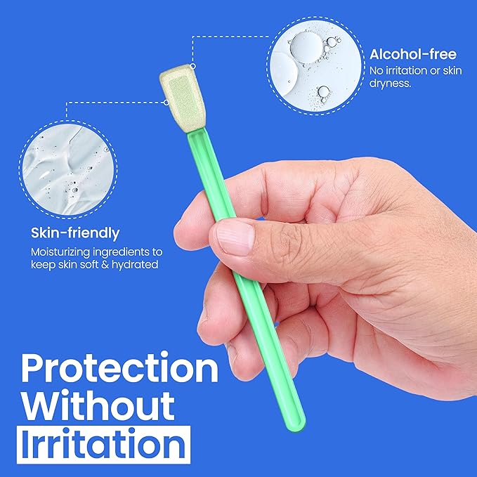 Safe n' Simple Skin Barrier Wand - 25 Individually Packed Wands - Sting Free Applicator - Sterile Swab for Ostomy - No Sting Alcohol Free Skin Barrier Film