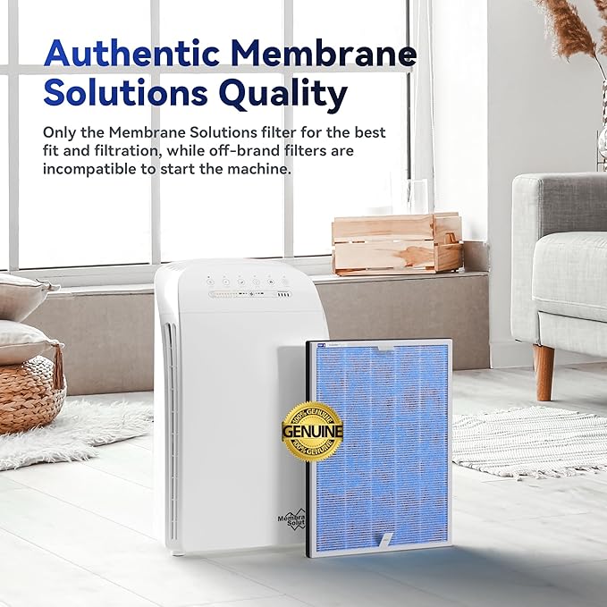 Membrane Solutions MSA3/MSA3S Genuine Original Air Purifier Filter Replacement 6 Pack, Upgraded 4-in-1 H13 True HEPA Filter with OdallerPure Technology