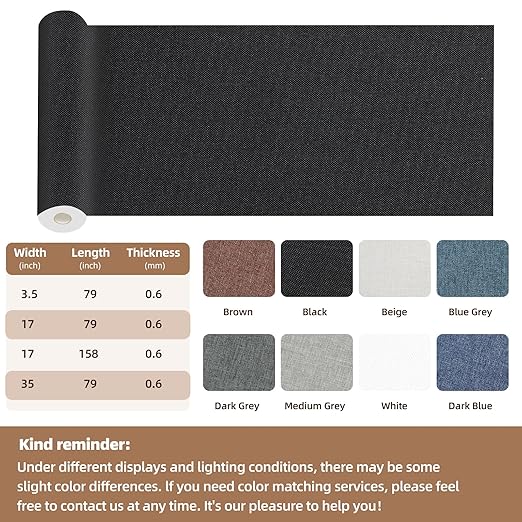 Fabric Repair Patch, 17X79 Inch Fabric Large Repair Tape, Self-Adhesive Patches for Furniture, Sofa, Car Interior, Shoes, Hand Bag, Clothing (Brown, 17X79 Inch)