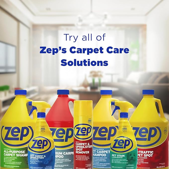 Zep High Traffic Carpet Cleaner - 1 Gallon (Case of 2) ZUHTC128 - Penetrating Formula Removes Deep Stains; Making High-Traffic Areas Look New Again