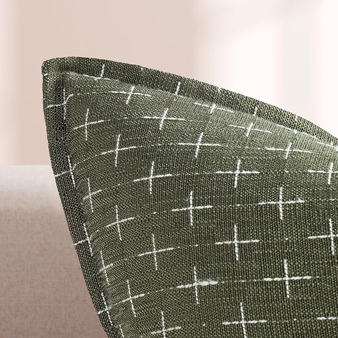 ZWJD Pillow Covers 20x20 Set of 2 Soft Polyester Textured Pillow Covers with Stylish Flange Edge Cozy Farmhouse Throw Pillows for Couch Bed Sofa Living Room