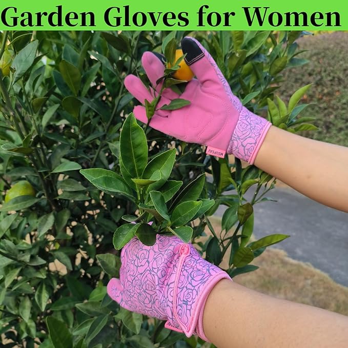 Thorn Proof&Puncture Resistant Gardening Gloves with Grip,Garden Gloves for Women, Leather Work Gloves,Gifts