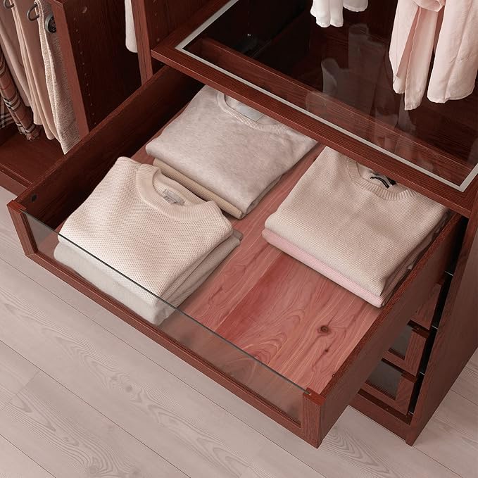 Homode Cedar Closet Liner Planks, Set of 8 Drawer Liners, Tongue and Groove, Aromatic Cedar Wood Panels for Clothes Storage, 11.5 x 4 x 0.4 Inches